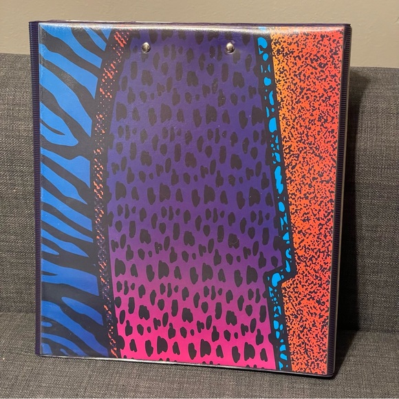 Vintage 90s Style Trapper Keeper Binder With Folder EUC Leopard / Cheetah Print - Picture 3 of 8
